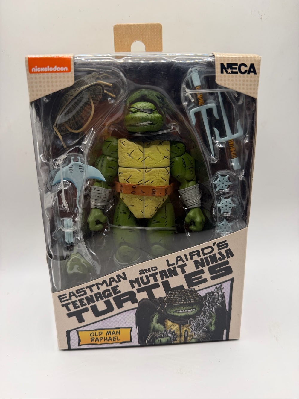 NECA Teenage Mutant Ninja Turtles Old Man Raphael Action Figure - Green & Yellow